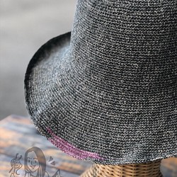 造型苧麻個性帽/手工編織 第1張的照片