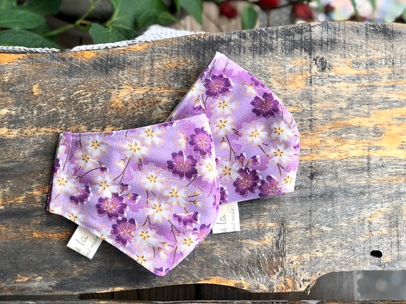 粉紫 櫻花盛開 3D立體布口罩 第1張的照片
