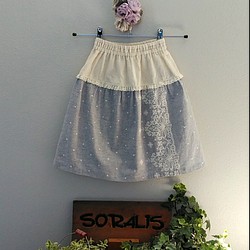 【SORALIS】　花柄レースのギャザースカート　　女児用size１１０ｃｍ 1枚目の画像