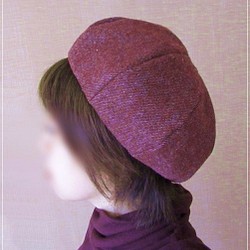 red wool* ほっこりベレー帽子 1枚目の画像