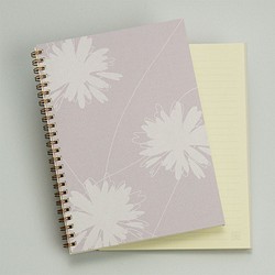 ＊カスタマイズ可　手刷り印刷・手製本のオーダーリングノートA5「ｈａｎａ：ピンク」 1枚目の画像