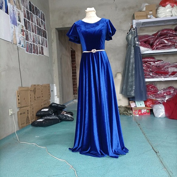 小さいサイズもあり☆ウェディングドレス☆カラードレス☆青☆ロイヤル