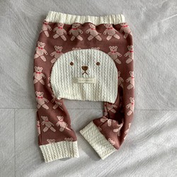 略復古的 Kuma-san &amp; Aran Shiring 提花針織寬鬆猴子褲 第1張的照片
