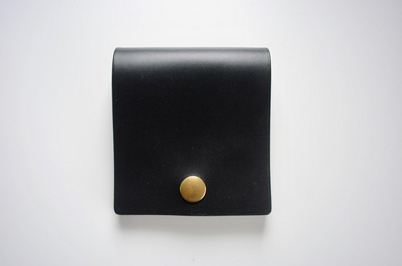受注後製作品　送料無料　ミニ財布　アメリカレザー　クロムエクセル　真鍮ホック 1枚目の画像