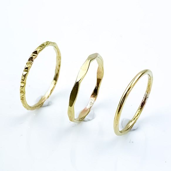 【3本セット】選べるデザイン　Brass Ring　1.2mm （真鍮） 1枚目の画像