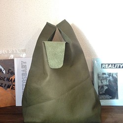 皮革環保袋方便M尺寸手提包 第1張的照片