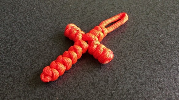 Paracord cross　Snake knot 十字架オレンジ 1枚目の画像