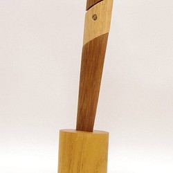 ウリン材　スマートレターナイフ　(レターオープナー＋ペーパーナイフ)　チーク材の台付き 1枚目の画像