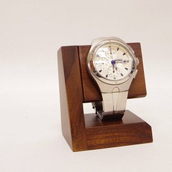 木製腕時計スタンド モデル4　”レスト＆ディスプレイ”　チークウッド　ナチュラル仕上げ 1枚目の画像