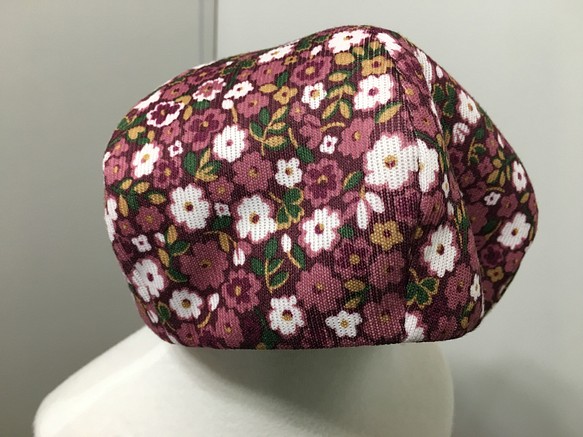 小花柄のベレー帽48cm 1枚目の画像