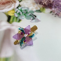 nabi 蜜花園卡斯比亞紫色雪花小髮夾【永生花/乾燥花】 第1張的照片