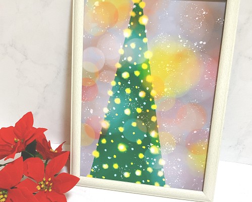 【イルミネーション・クリスマスツリー】A4 ポスター キレイ