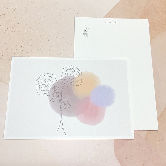 カワイイ韓国風 4枚 ポストカード はがき 紙もの イラスト 新製品情報も満載 うさぎ デザイン ばら お花