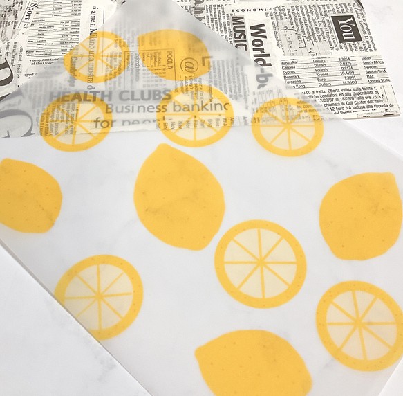 5枚 トレーシングペーパー かわいい 紙 デザイン イラスト 果物 フルーツ イエロー 黄色 オシャレ Lancasterdentistry Net