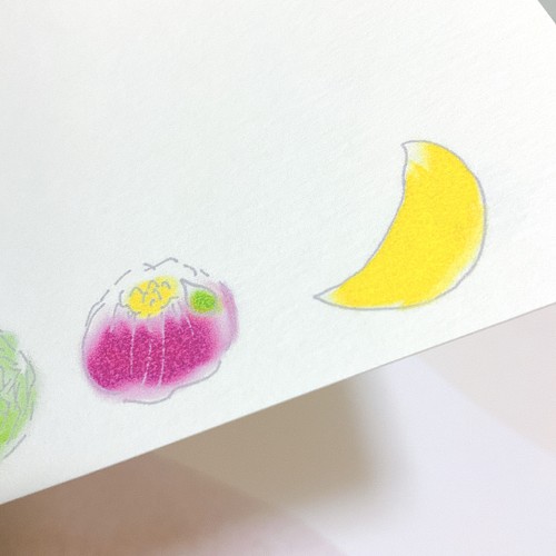 ふんわり 4枚セット ポストカード シンプル おにぎり ねりきり 食 お米 和菓子 イラスト かわいい 葉書 はがき カード レター Wakuwaku Sanyo 通販 Creema クリーマ ハンドメイド 手作り クラフト作品の販売サイト