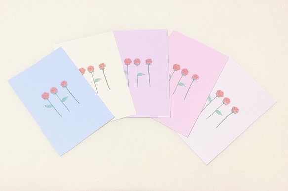 5色 薔薇セット 5枚 ポストカード はがき 紙 かわいい デザイン おしゃれ 素敵 インテリア カード レター Wakuwaku Sanyo 通販 Creema クリーマ ハンドメイド 手作り クラフト作品の販売サイト