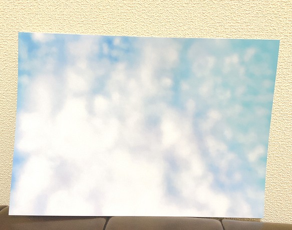 大きな雲とキレイな空 人気満点 イラスト ポスター 紙 空 かわいい おしゃれ 自然 インテリア