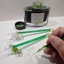 【新色】廉価版ガラスペン・新緑色軸（箱なし） 1枚目の画像