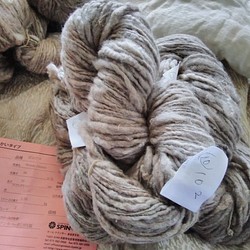 手紡ぎ毛糸　オーストラリア産ポルワスライトグレー100ｇ 1枚目の画像
