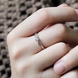 藍托帕石 Topaz 925純銀 戒指 無限永恆 友誼 11月誕生石 第1張的照片