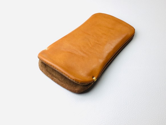 [手感皮革]駝色Xperia 5真皮保護殼☆透明保護殼/用於保險槓 第1張的照片