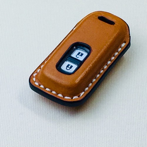 手縫】ホンダ車用キャメル色本革スマートキーケース （2ボタンNBOX
