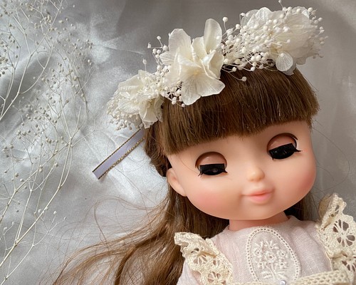 お人形用 花冠 花かんむり ヘアアクセ ~純白~ おもちゃ・人形 花冠 