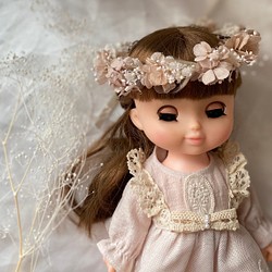 　花冠　花かんむり お人形用　~natural pink~ 1枚目の画像