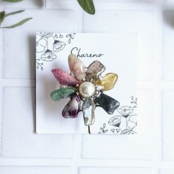 一輪の花咲くトルマリンのポニーフック 1枚目の画像