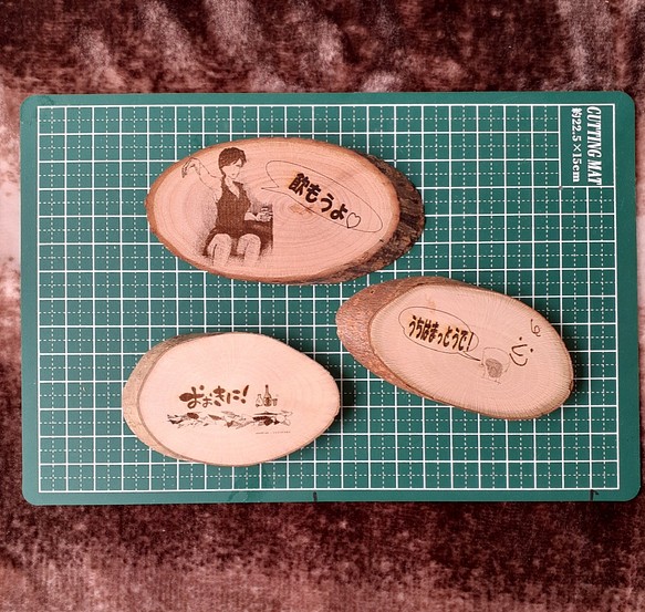 関西弁シリーズ　マグネットプレート　3枚組　国産天然木 1枚目の画像