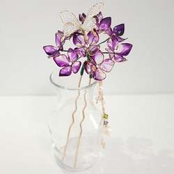 3wayで使える紫陽花の簪 1枚目の画像