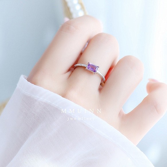 迷人的紫水晶戒指 • 可調式FreeSize ~2月誕生石 AMETHYST 第1張的照片