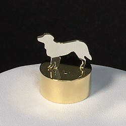 Paper Weight Dog-20 SV+Brass GoldenRetriever Oder Production 1枚目の画像
