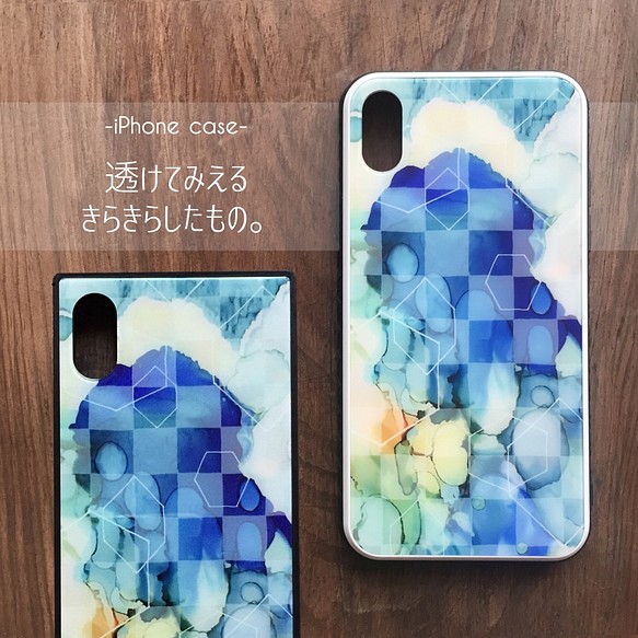 透けてみえるきらきらしたもの 強化ガラスiphoneケース スクエア型 カーブ型 Iphoneケース カバー Chambre De Miaou 通販 Creema クリーマ ハンドメイド 手作り クラフト作品の販売サイト