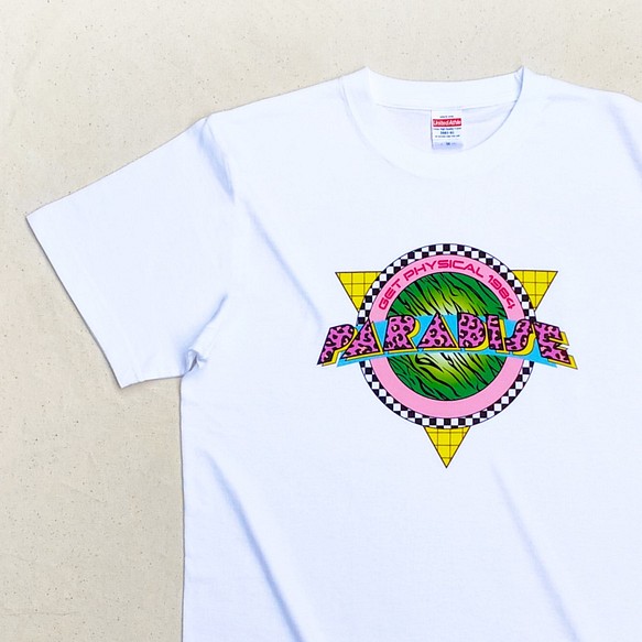 Paradise メンズtシャツ おしゃれ かわいい かっこいい レトロな80年代風tシャツ 白tシャツ Tシャツ カットソー Dedon Waves 80s 通販 Creema クリーマ ハンドメイド 手作り クラフト作品の販売サイト