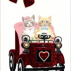 バレンタインカード Valentine ドライビングキャッツ [0550-99902] 1枚目の画像