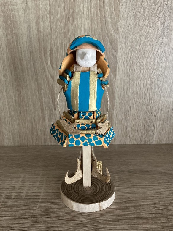 節句人形　『鎧兜を着た　エルフ』　turquoise blue 1枚目の画像