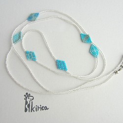 青いデリカダイヤのネックレス＆ブレスレット(#471)(受注製作) 1枚目の画像