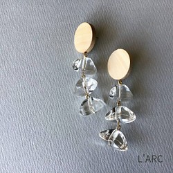 wood & clear beads pierce / L'ARC 1枚目の画像