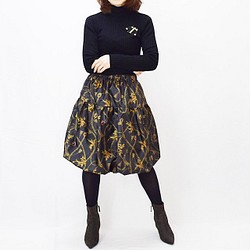 日本製　オリジナルバルーンスカート　チェーン柄スカーフ黒 1枚目の画像