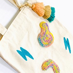 刺しゅう刺繍ツールキットパンチ針キットライトニングキャンバスバッグ 1枚目の画像