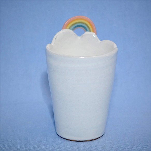雲にかかった虹 のフリーカップ グラス カップ 酒器 ミネオクラフト 通販 Creema クリーマ ハンドメイド 手作り クラフト作品の販売サイト