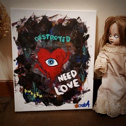 SOLDOUT【NEED LOVE】原画/キャンバス/アートパネル 1枚目の画像