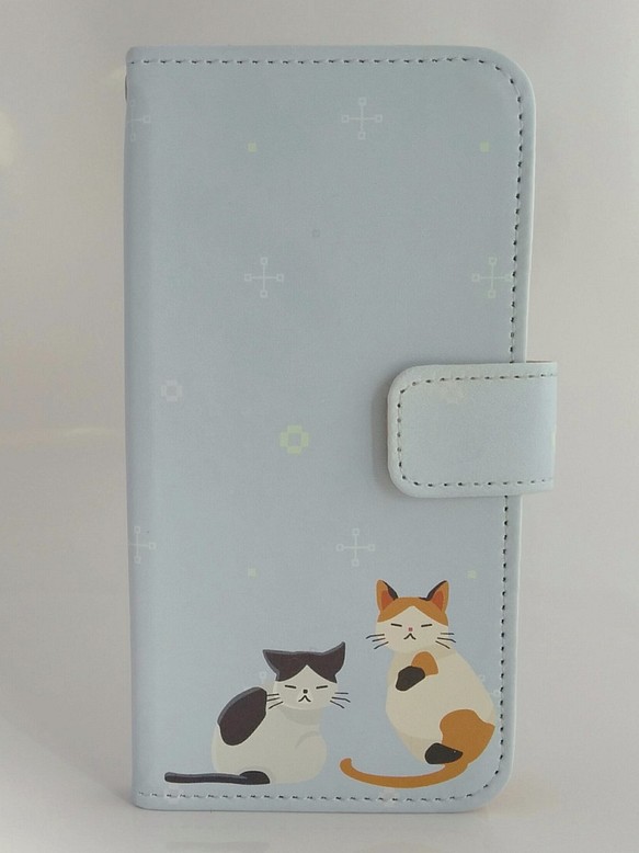 猫ちゃん２匹 手帳タイプ　フォリオカバー 1枚目の画像