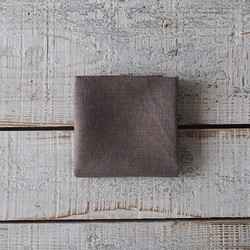 亞麻素色手帕 小方巾 淺棕 第1張的照片