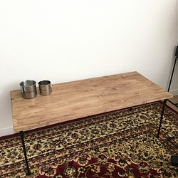 期間限定価格！オーダーテーブル　オリジナルテーブル　お洒落アイアンカフェテーブル　天然無垢材 1枚目の画像