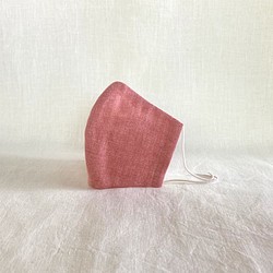 ストーンウォッシュ調ダブルガーゼ【ピンク】・Mサイズ・立体マスク 1枚目の画像