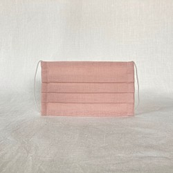 綿麻ダブルガーゼ【ピンク】・プリーツマスク 1枚目の画像