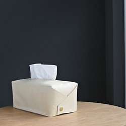 紳士衛生紙盒 | 霧白 |皮革衛生紙套 | 全苯染牛皮 第1張的照片