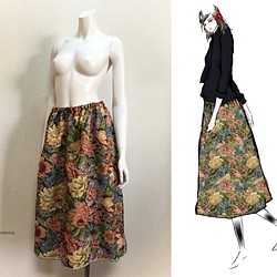 【1点もの・デザイン画付き】ゴブラン織りゆったりフレアースカート（KOJI TOYODA） 1枚目の画像